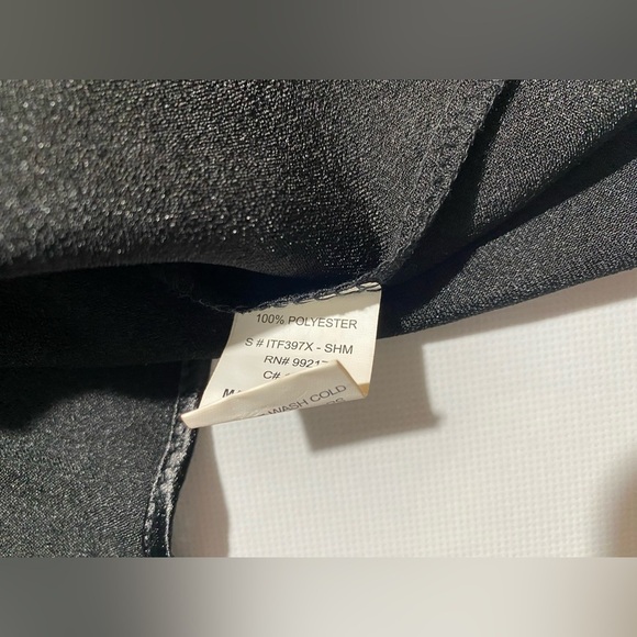 NEW Plus Size 2X Moa Moa Split VNeck 3/4 Sleeve Tier Button Frt Blouse Black - Picture 5 of 10